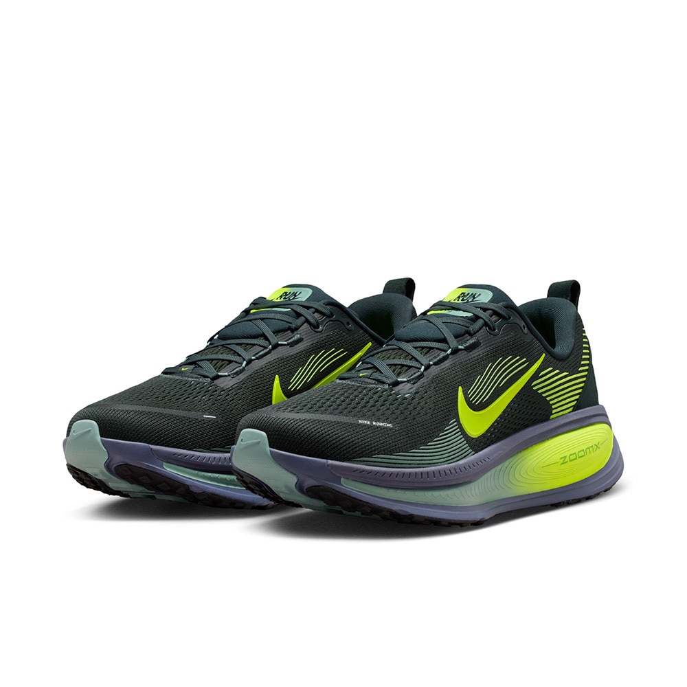 ナイキ（NIKE）（メンズ）ランニングシューズ ジョギングシューズ ズーム ボメロ 18 ブラック グリーン HM6803-301 スニーカー