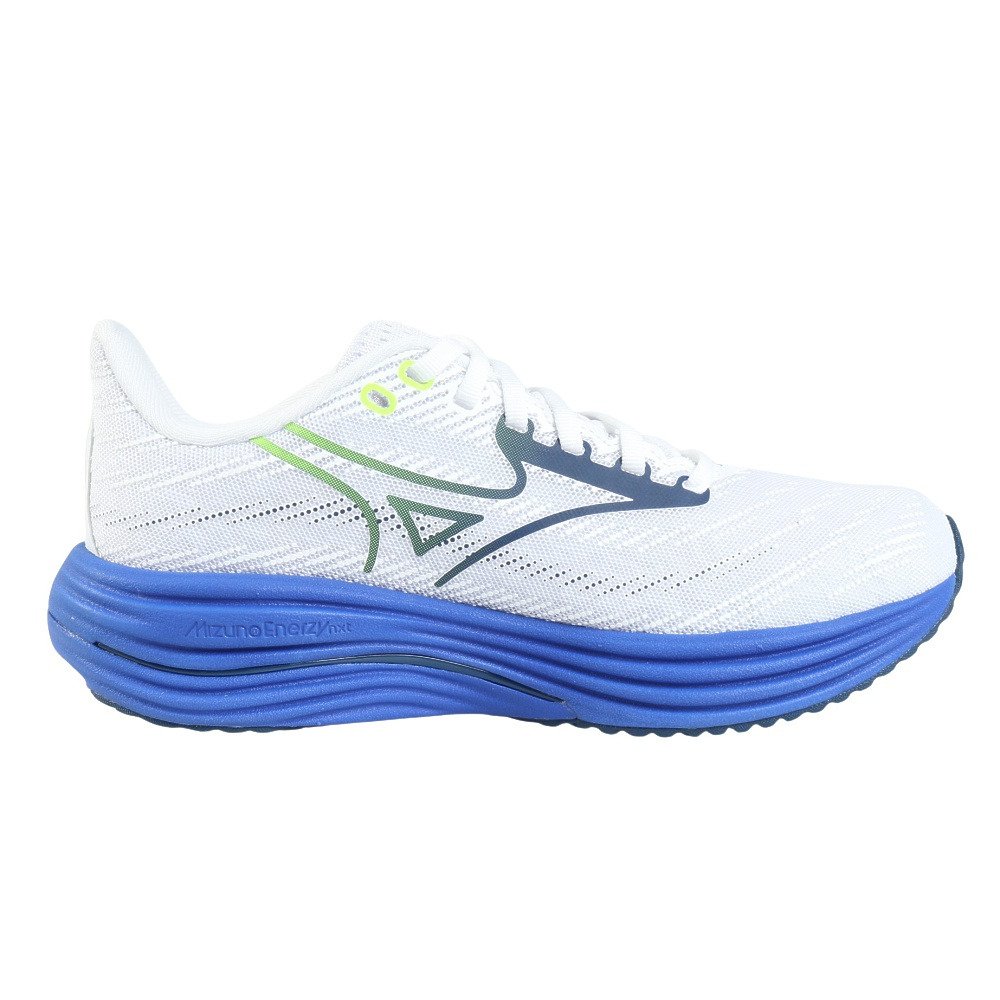 ミズノ（MIZUNO）（メンズ）ランニングシューズ ジョギングシューズ ウエーブライダー 29 ホワイト ブルー J1GC250353 部活 スポーツシューズ