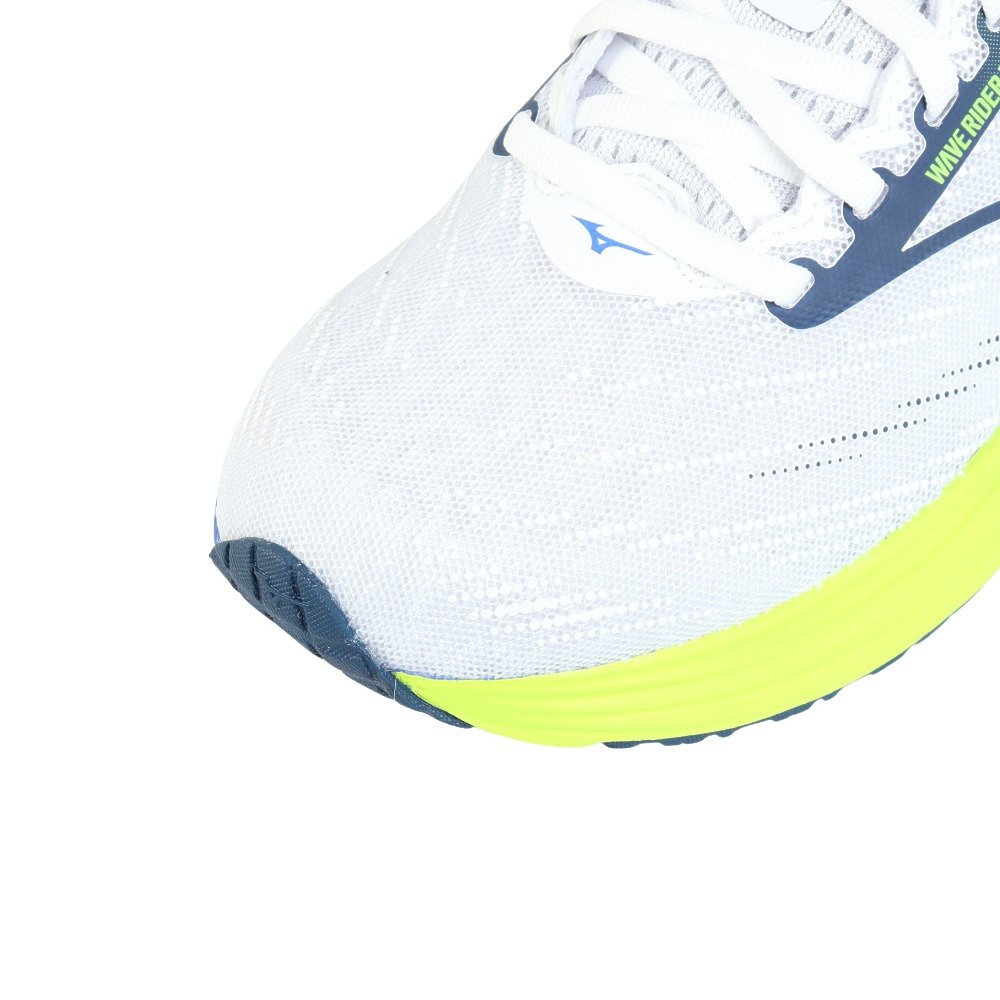 ミズノ（MIZUNO）（メンズ）ランニングシューズ ジョギングシューズ ウエーブライダー 29 ホワイト ブルー J1GC250353 部活 スポーツシューズ