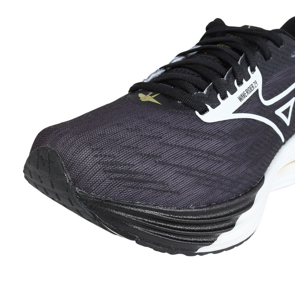 ミズノ（MIZUNO）（メンズ、レディース）ランニングシューズ ジョギングシューズ ウエーブライダー 29 ブラック ホワイト J1GC266301 スポーツ シューズ 