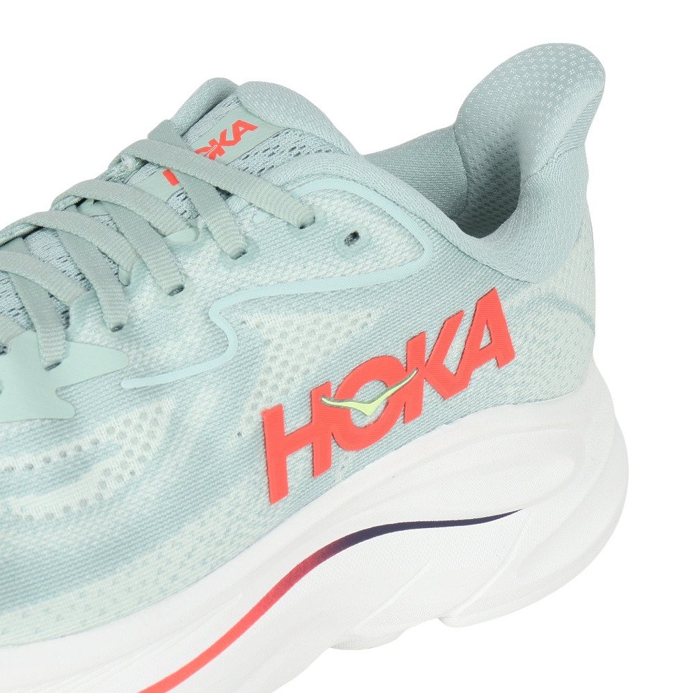 ホカ（HOKA）（メンズ）ランニングシューズ ジョギングシューズ クリフトン 10 ワイド グリーン レッド 1162032-SGNN スポーツ シューズ