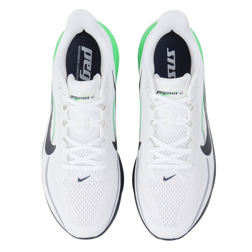 ナイキ（NIKE）（メンズ）ランニングシューズ ジョギングシューズ エア ズーム ペガサス 42 ワイド ホワイト IR1228-100 スポーツ シューズ トレーニング 