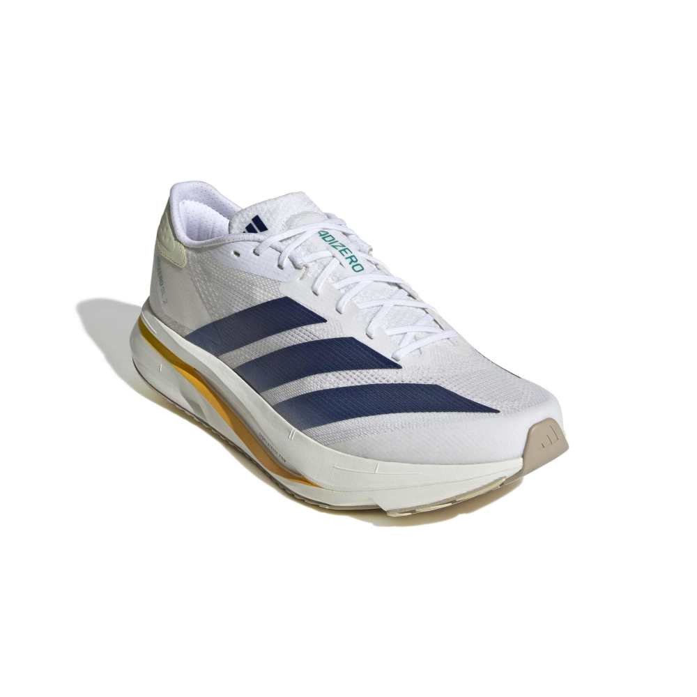 アディダス（adidas）（メンズ）ランニングシューズ ジョギングシューズ アディゼロ SL2 ワイド ホワイト ブルー NMQ09-KI3240 スポーツ トレーニング シューズ