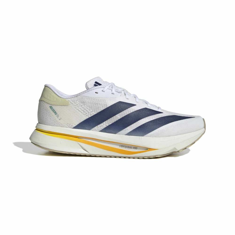 アディダス（adidas）（メンズ）ランニングシューズ ジョギングシューズ アディゼロ SL2 ワイド ホワイト ブルー NMQ09-KI3240 スポーツ トレーニング シューズ