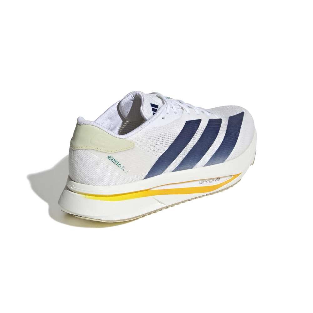 アディダス（adidas）（メンズ）ランニングシューズ ジョギングシューズ アディゼロ SL2 ワイド ホワイト ブルー NMQ09-KI3240 スポーツ トレーニング シューズ