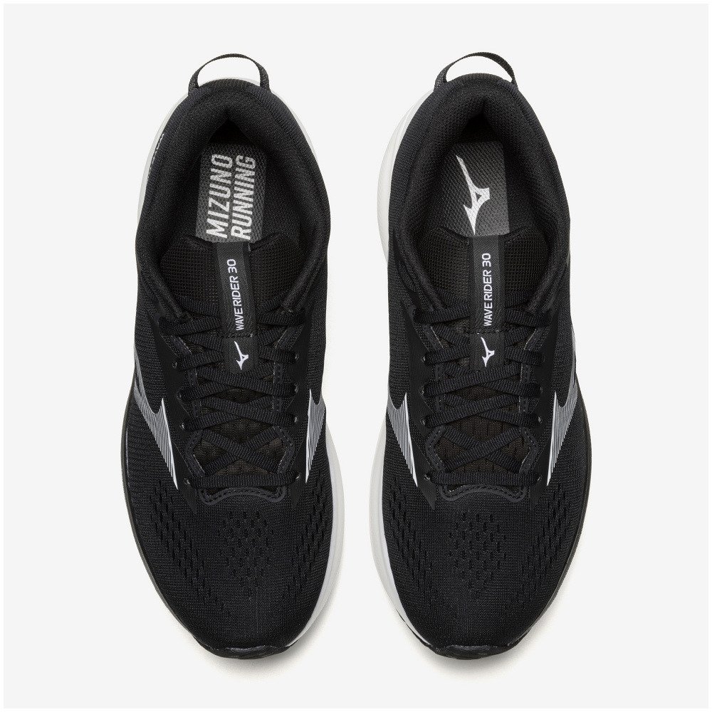 ミズノ（MIZUNO）（メンズ、レディース）ランニングシューズ ジョギングシューズ ウエーブライダー 30 ブラック ホワイト J1GU262081 スポーツシューズ