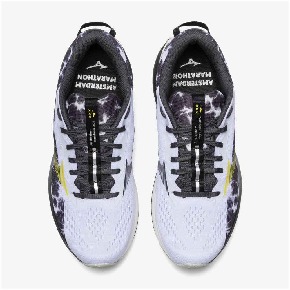 ミズノ（MIZUNO）（メンズ、レディース）ランニングシューズ ジョギングシューズ ウエーブライダー 30 AMS ホワイト イエロー  J1GU262281 スポーツシューズ
