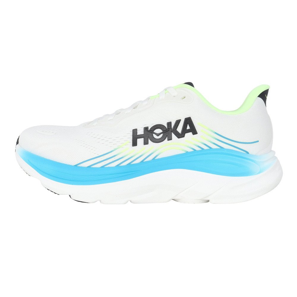 ホカ（HOKA）（メンズ）ランニングシューズ ジョギングシューズ クリフトン 11 ワイド ホワイト ブルー 1177538-FLCK スポーツ シューズ トレーニング