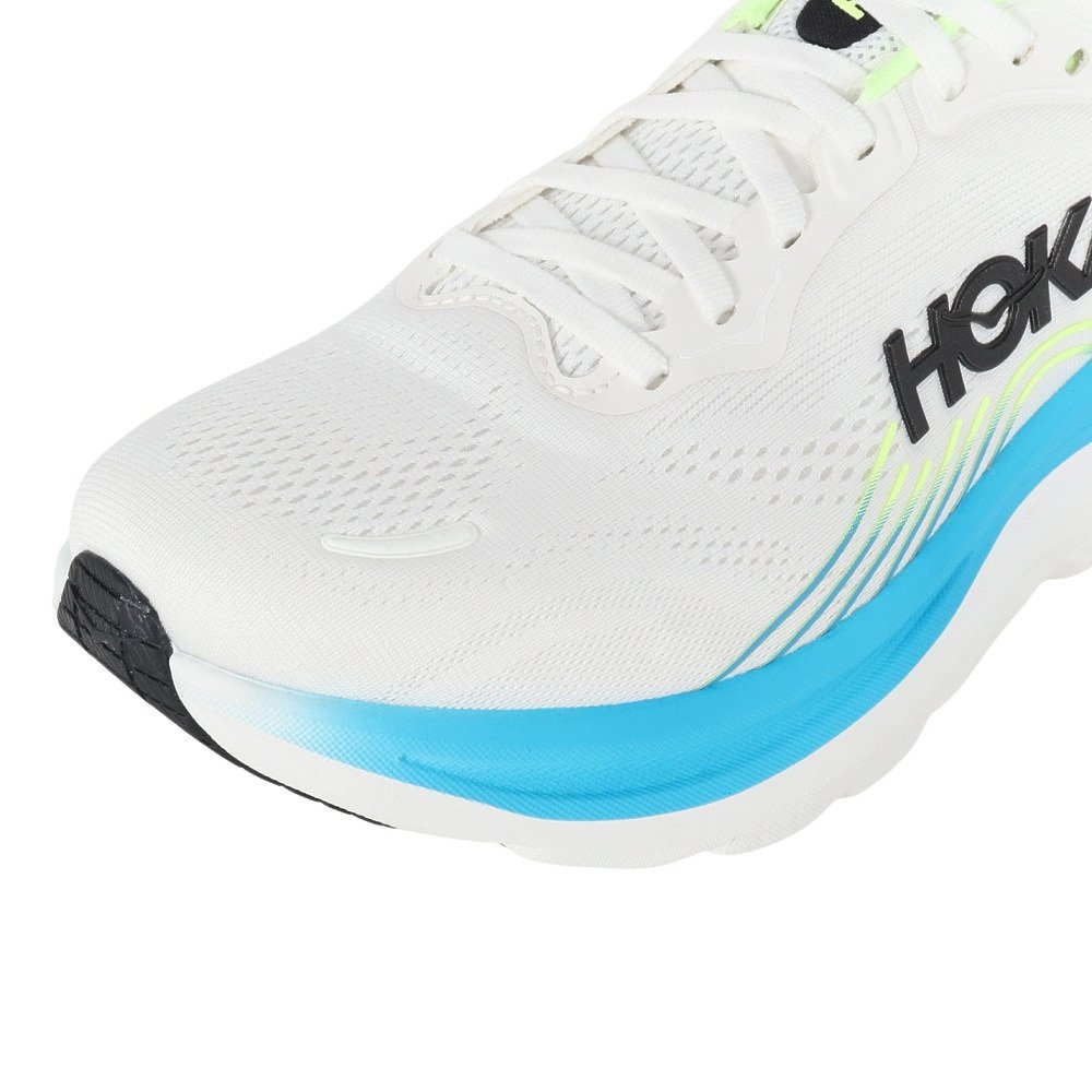 ホカ（HOKA）（メンズ）ランニングシューズ ジョギングシューズ クリフトン 11 ワイド ホワイト ブルー 1177538-FLCK スポーツ シューズ トレーニング