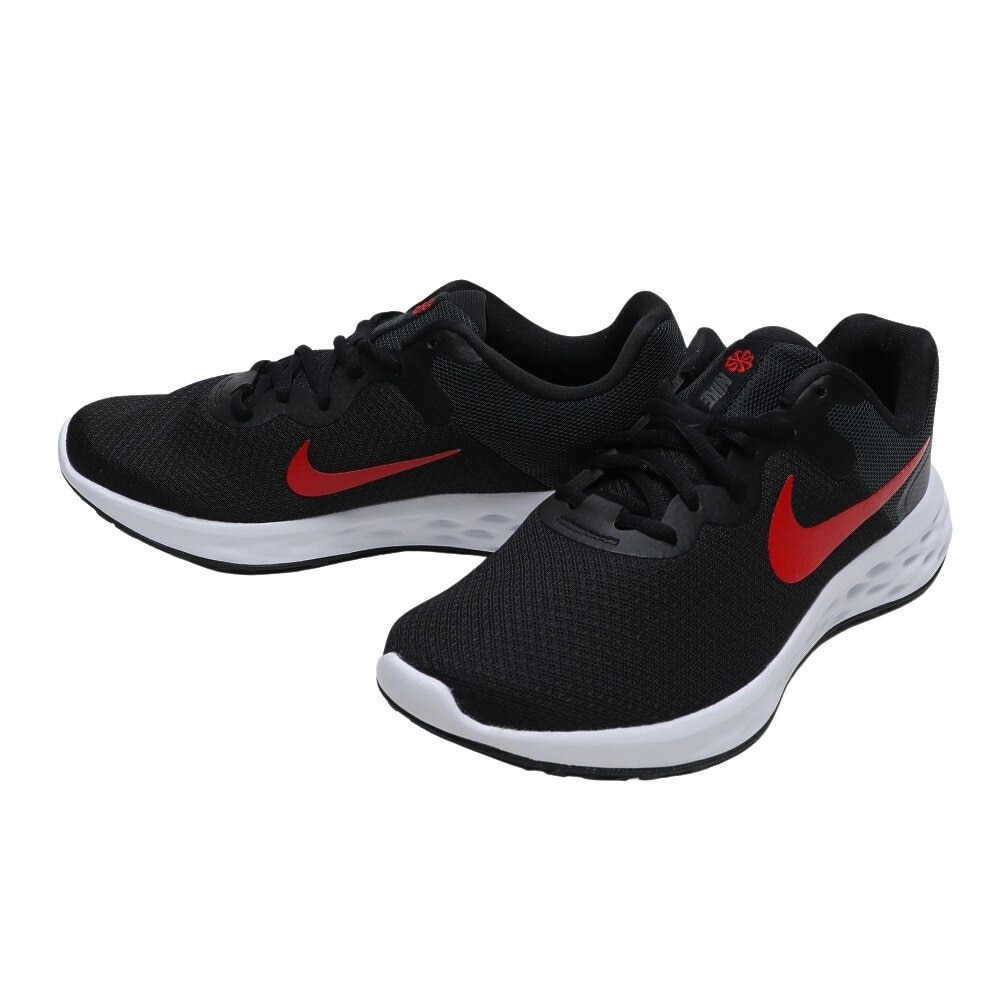 ナイキ（NIKE）（メンズ）レボリューション 6 NN ブラック レッド 黒