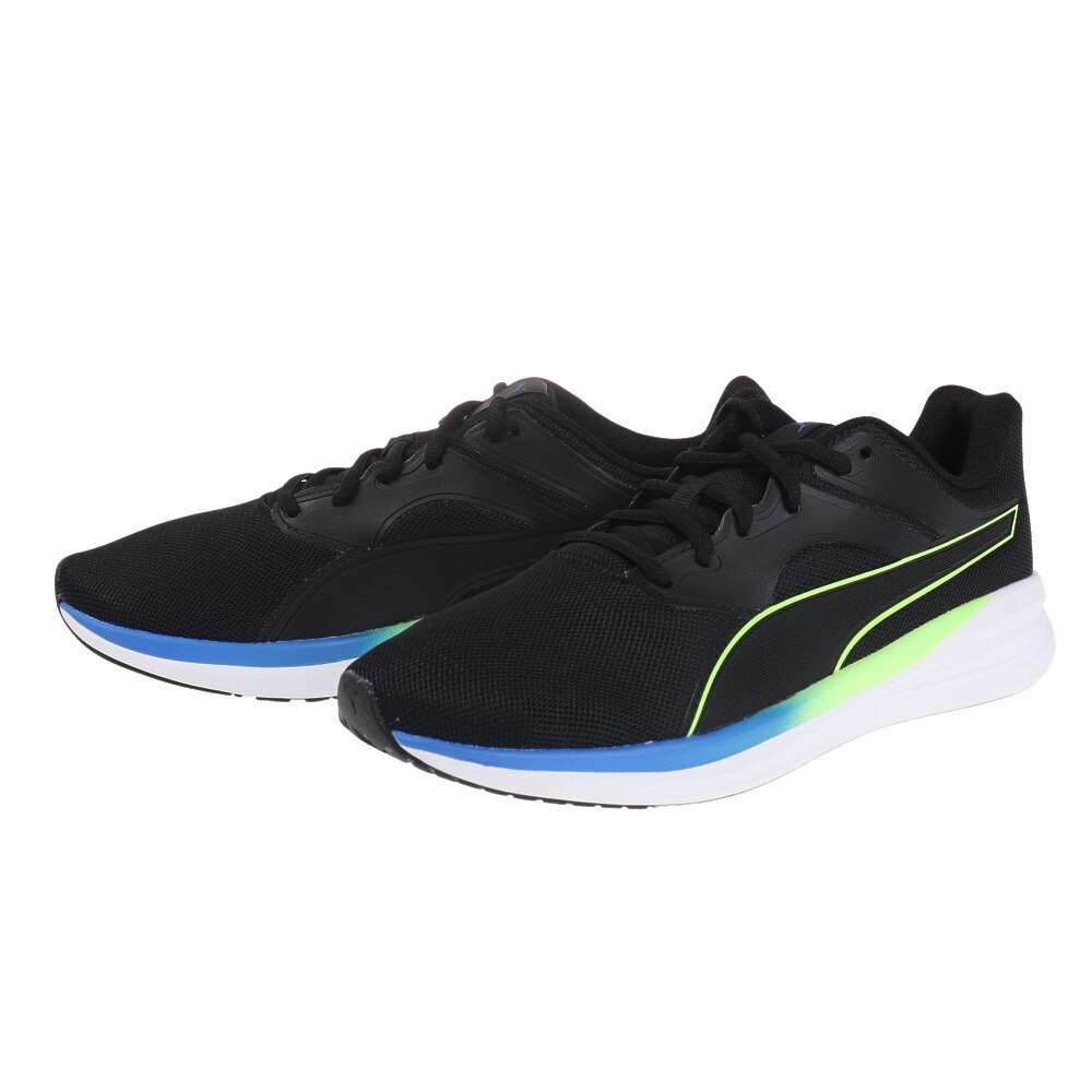 プーマ（PUMA）（メンズ）ランニングシューズ トランスポート ブラック ブルー 37702817 スニーカー ジョギング スポーツ トレーニング 日常履き 部活