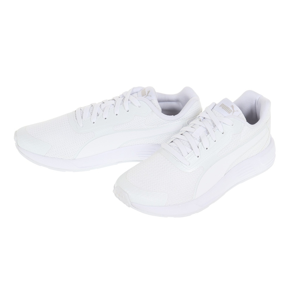 PUMA(並) ランニングシューズ テイパー ホワイト 37301802 スニーカー トレーニング スポーツ シンプル 学校 部活 登校 通学 白靴 22.5 10 シューズ