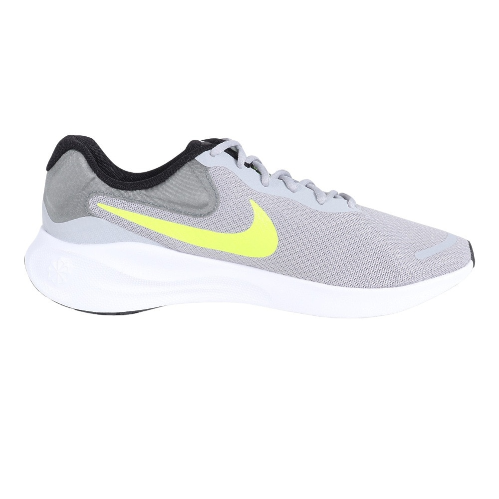 ナイキ（NIKE）（メンズ）ランニングシューズ レボリューション 7 グレー イエロー FB2207-002 スニーカー ジョギング スポーツ 部活 通勤 通学