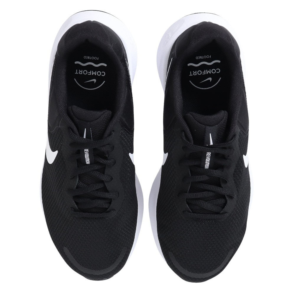 ナイキ（NIKE）（メンズ）スポーツ シューズ  レボリューション7エクストラワイド ブラック ホワイト FB8501-002 スニーカー クッション性  部活 学校 通学