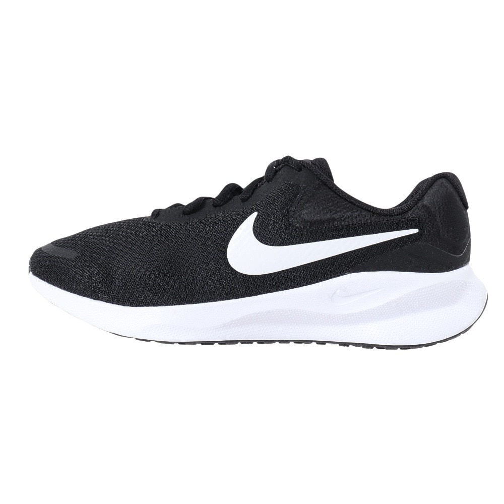 ナイキ（NIKE）（メンズ）スポーツ シューズ  レボリューション7エクストラワイド ブラック ホワイト FB8501-002 スニーカー クッション性  部活 学校 通学