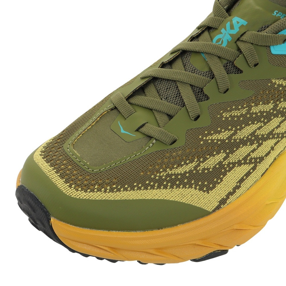 ホカ（HOKA）（メンズ）ランニングシューズ スピードゴート 5 グリーン イエロー 1123157-APFR スニーカー トレイルラン 厚底 登山道 