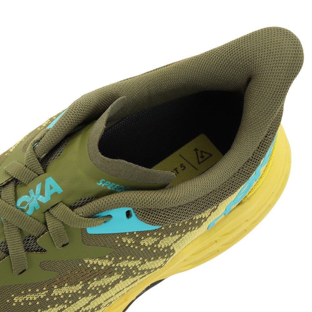 ホカ（HOKA）（メンズ）ランニングシューズ スピードゴート 5 グリーン イエロー 1123157-APFR スニーカー トレイルラン 厚底 登山道 