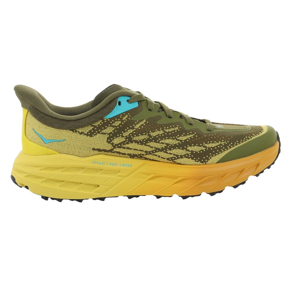 ホカ（HOKA）（メンズ）ランニングシューズ スピードゴート 5 グリーン イエロー 1123157-APFR スニーカー トレイルラン 厚底 登山道 