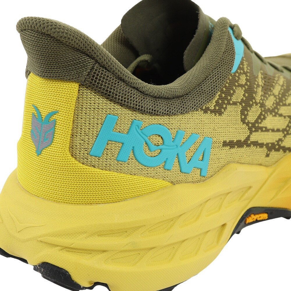 ホカ（HOKA）（メンズ）ランニングシューズ スピードゴート 5 グリーン イエロー 1123157-APFR スニーカー トレイルラン 厚底 登山道 