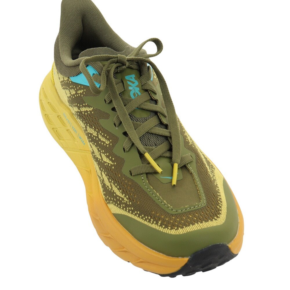 ホカ（HOKA）（メンズ）ランニングシューズ スピードゴート 5 グリーン イエロー 1123157-APFR スニーカー トレイルラン 厚底 登山道 