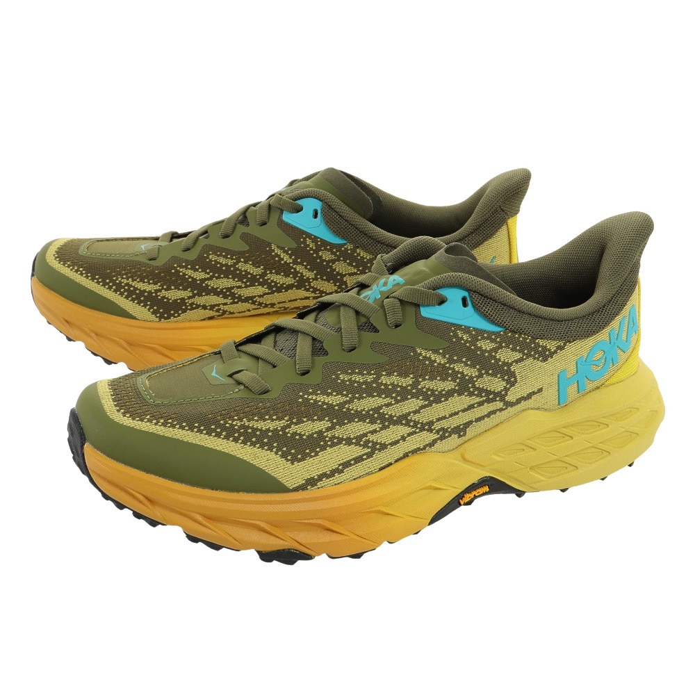 HOKA ランニングシューズ スピードゴート 5 レギュラー グリーン イエロー 1123157-APFR スニーカー トレイルラン 厚底 登山道 ２７．..