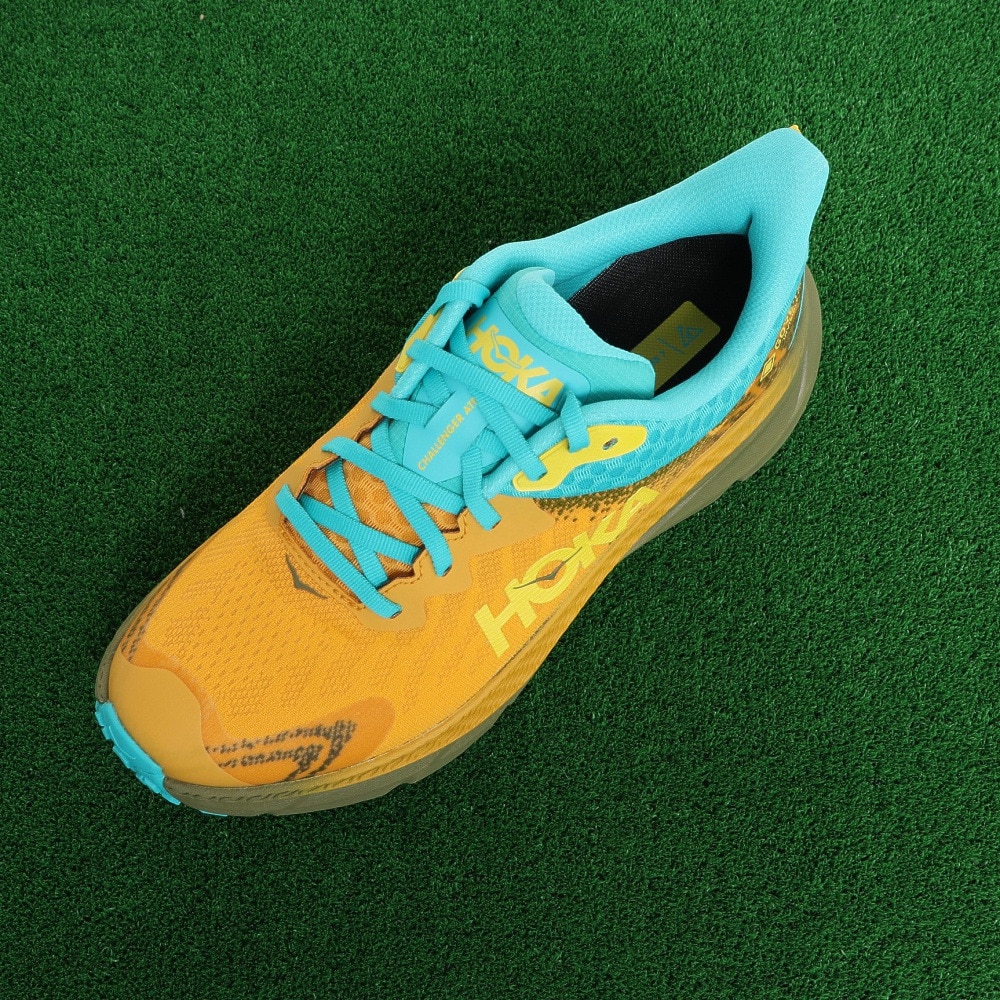 HOKA（メンズ）ランニングシューズ チャレンジャー 7 GTX イエロー ブルー 1134501-GYAV スニーカー トレイル 防水 軽量 厚底 登山道