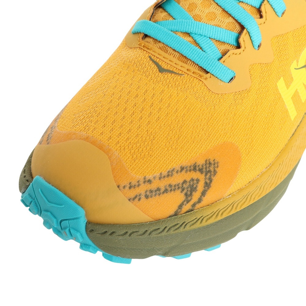 HOKA（メンズ）ランニングシューズ チャレンジャー 7 GTX イエロー ブルー 1134501-GYAV スニーカー トレイル 防水 軽量 厚底 登山道