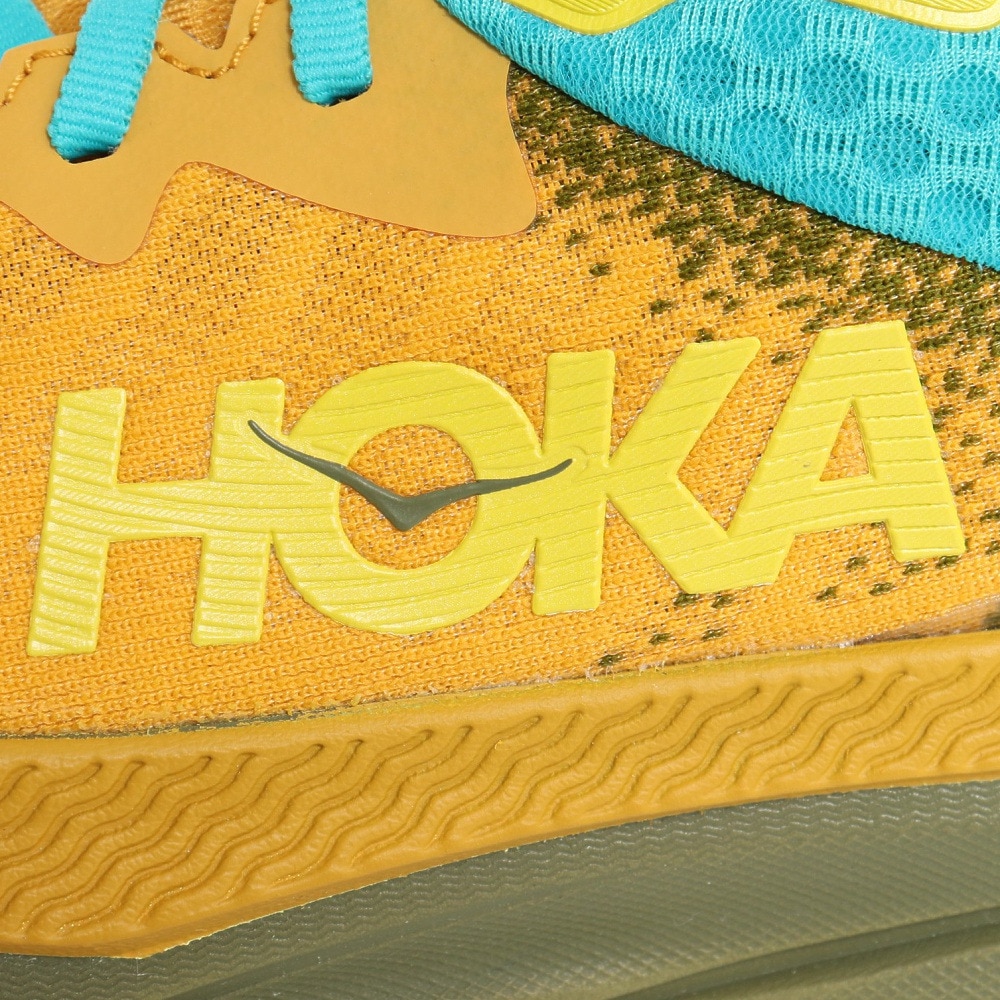 HOKA（メンズ）ランニングシューズ チャレンジャー 7 GTX イエロー ブルー 1134501-GYAV スニーカー トレイル 防水 軽量 厚底 登山道