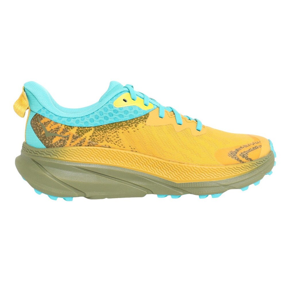 HOKA（メンズ）ランニングシューズ チャレンジャー 7 GTX イエロー ブルー 1134501-GYAV スニーカー トレイル 防水 軽量 厚底 登山道