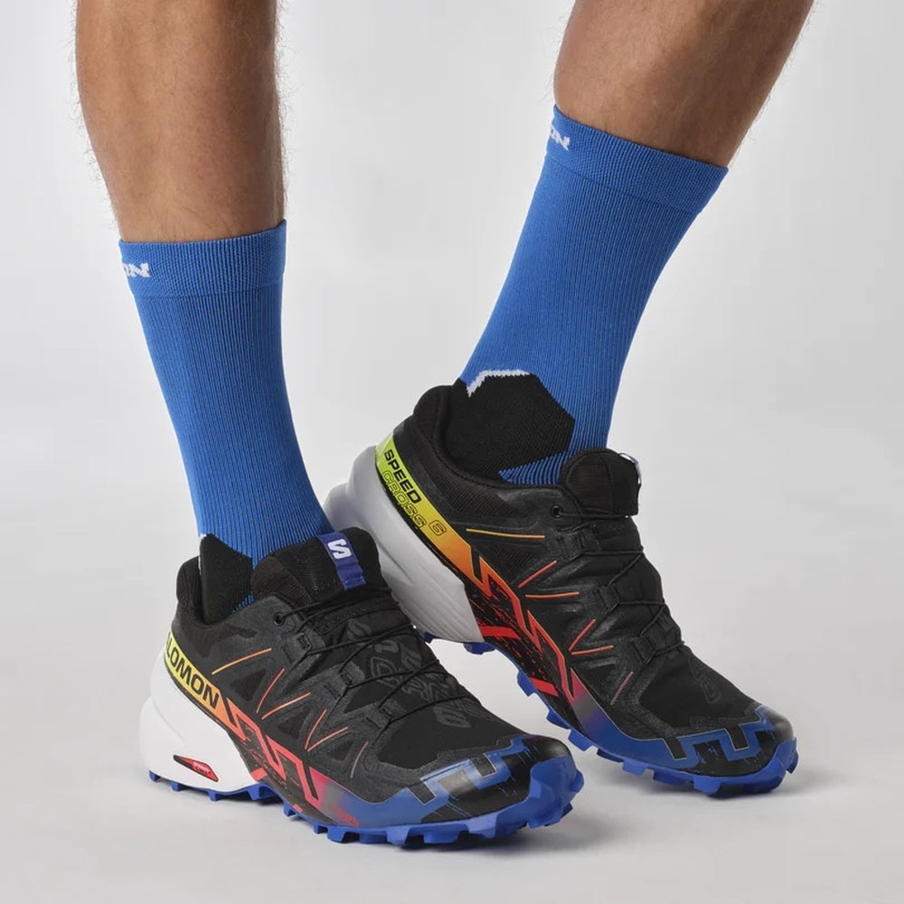 サロモン（SALOMON）（メンズ）ランニングシューズ スピードクロス6 GORE-TEX BLUE FIRE ブラック L47202300 スニーカー トレイル マラソン トレーニング 防水