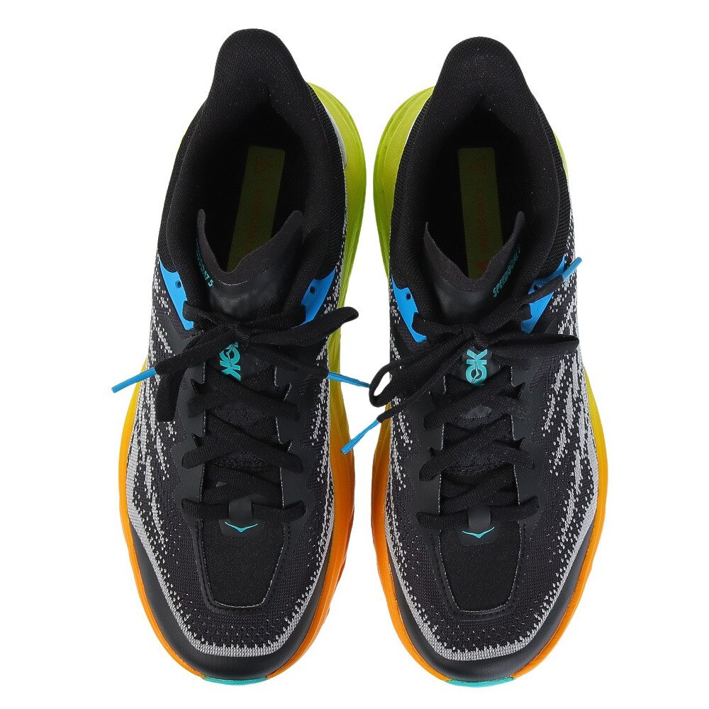 ホカ（HOKA）（メンズ）ランニング シューズ スピードゴート5 レギュラー ブラック イエロー 1123157-BEPR スニーカー トレイル クッション性 軽量 厚底