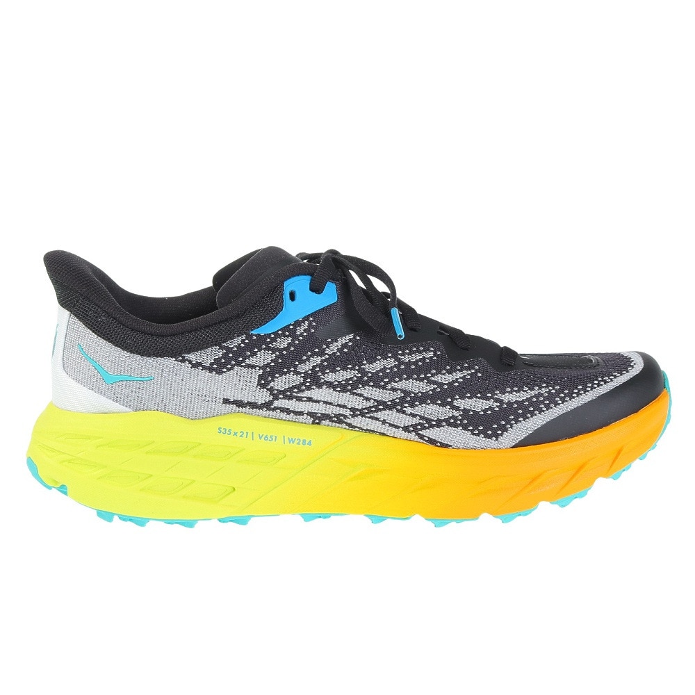 ホカ（HOKA）（メンズ）ランニング シューズ スピードゴート5 レギュラー ブラック イエロー 1123157-BEPR スニーカー トレイル クッション性 軽量 厚底
