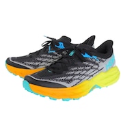 ホカ（HOKA）（メンズ）ランニング シューズ スピードゴート5 レギュラー ブラック イエロー 1123157-BEPR スニーカー トレイル クッション性 軽量 厚底