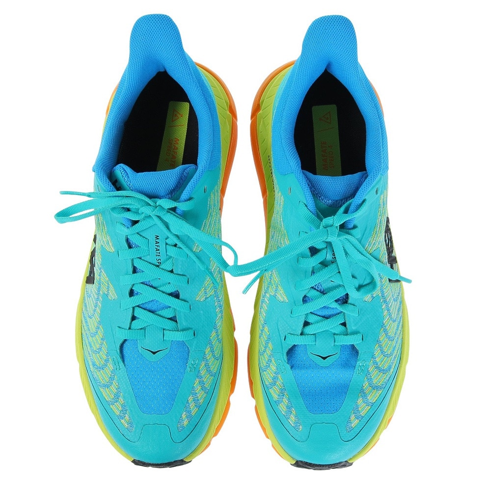 ホカ（HOKA）（メンズ）ランニング シューズ マファテ スピード4 グリーン イエロー 1129930-CDVB スニーカー トレイル クッション性 軽量 厚底