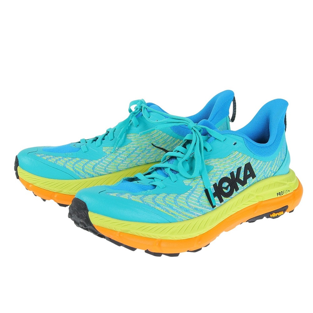 ホカ（HOKA）（メンズ）ランニング シューズ マファテ スピード4 グリーン イエロー 1129930-CDVB スニーカー トレイル クッション性 軽量 厚底