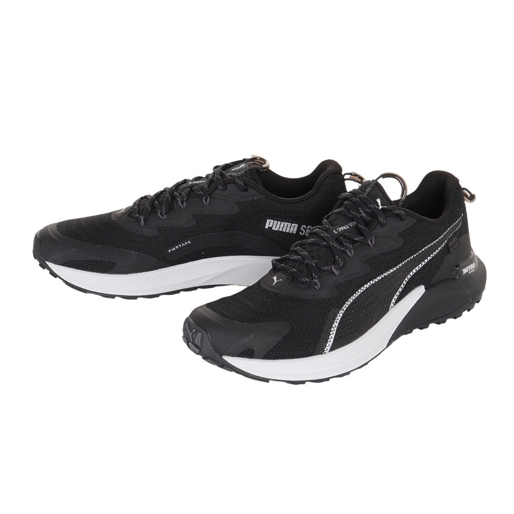 プーマ（PUMA）（メンズ）ランニングシューズ ファストトラック ニトロ 2 ブラック 30768401 スニーカー トレイルラン 軽量 オフロード トレーニング 耐久性