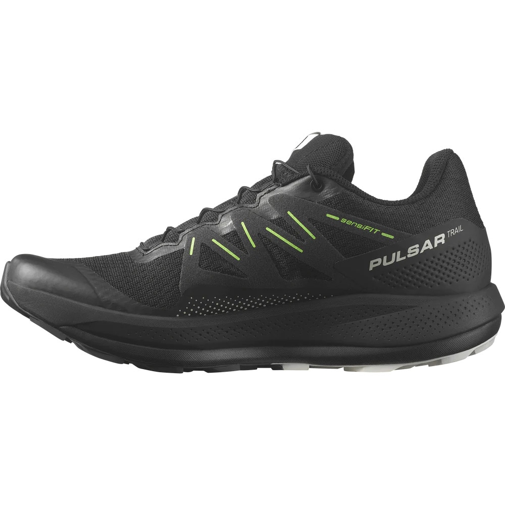 サロモン（SALOMON）（メンズ）ランニングシューズ パルサートレイル ブラック グリーン L47385200 スニーカー トレイル クッション性 グリップ力 