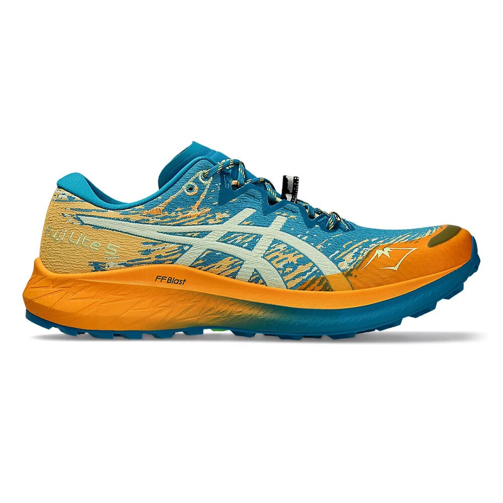 アシックス（ASICS）（メンズ）ランニングシューズ フジライト5 ブルー オレンジ 1011B889.400 スニーカー トレイルラン 軽量 トラクション マラソン