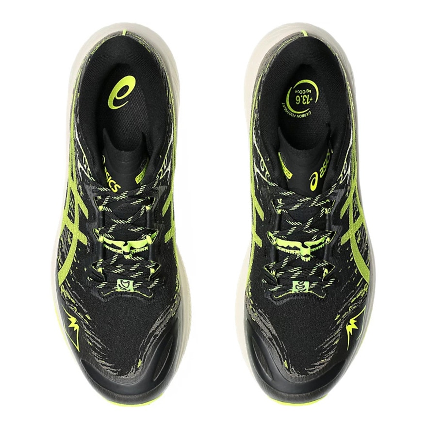 アシックス（ASICS）（メンズ）ランニングシューズ フジライト5 ブラック イエロー 1011B889.001 スニーカー トレイルラン 軽量 トラクション マラソン