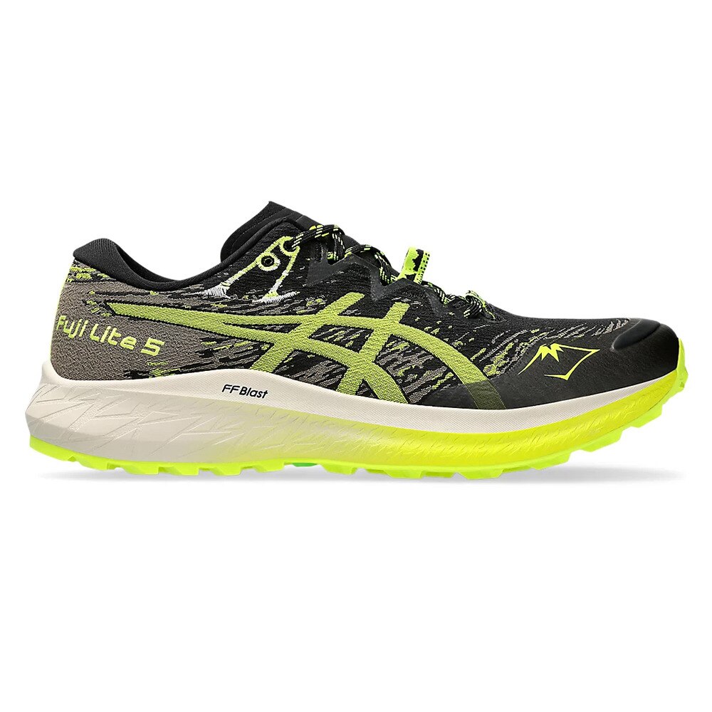 アシックス（ASICS）（メンズ）ランニングシューズ フジライト5 ブラック イエロー 1011B889.001 スニーカー トレイルラン 軽量 トラクション マラソン