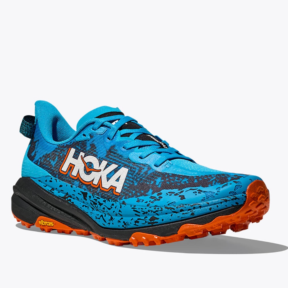 ホカ（HOKA）（メンズ）ランニングシューズ トレランシューズ スピードゴート 6 ブルー ブラック 61147791-SWRD スニーカー