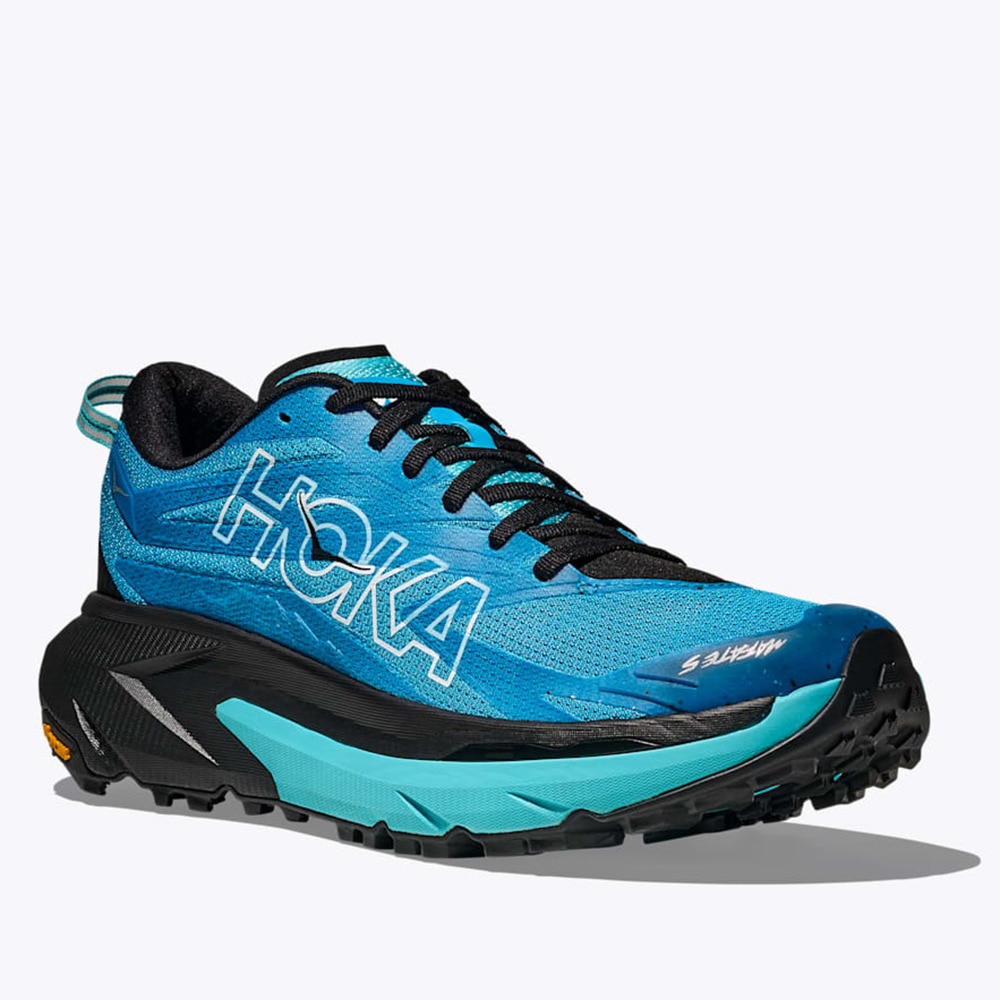 ホカ（HOKA）（メンズ）ランニングシューズ トレランシューズ マファテ 5 ブルー ブラック 1168722-SWRD スニーカー