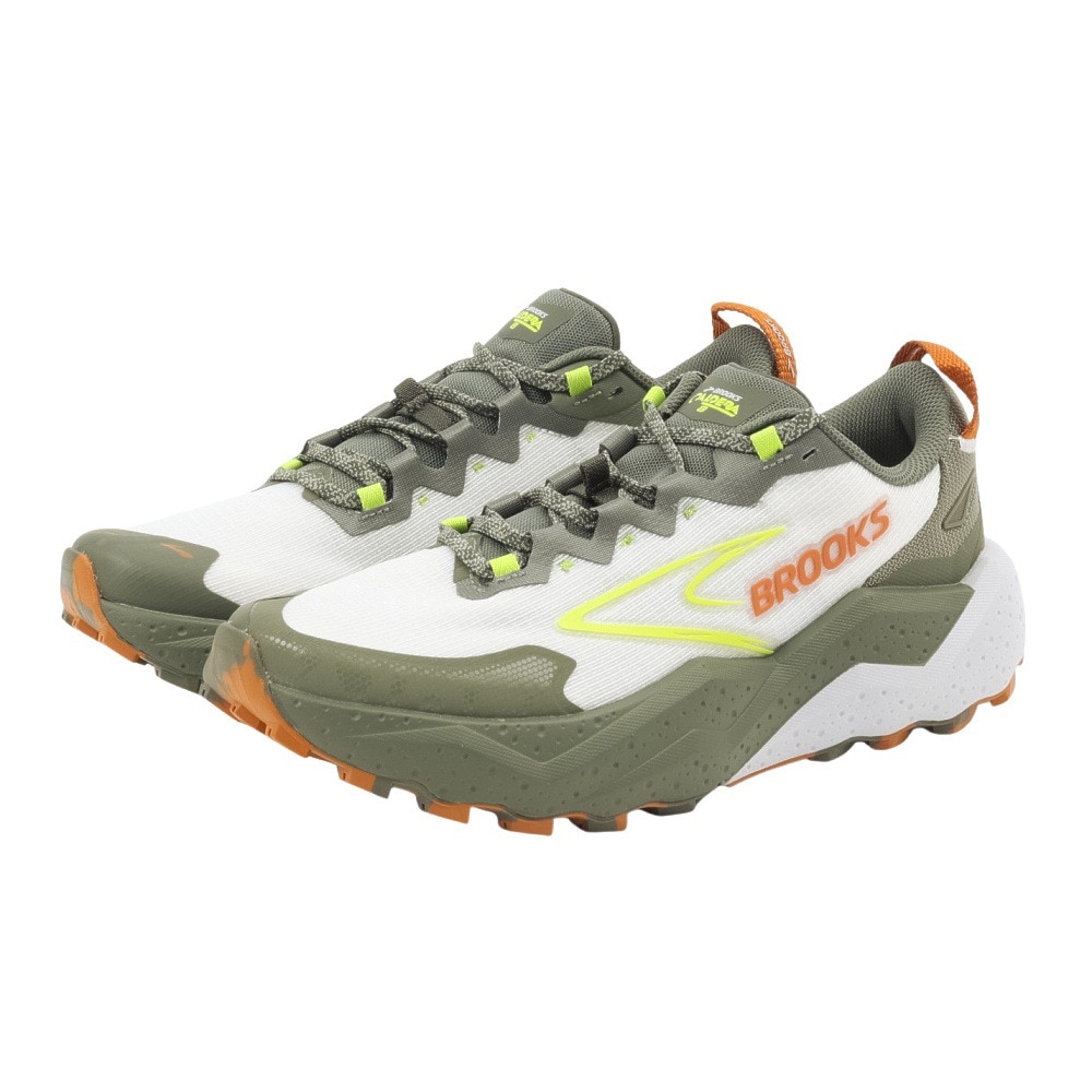 ブルックス（BROOKS）（メンズ）ランニングシューズ トレランシューズ カルデラ 8 ホワイト グリーン BMM4403 W/OLV スニーカー