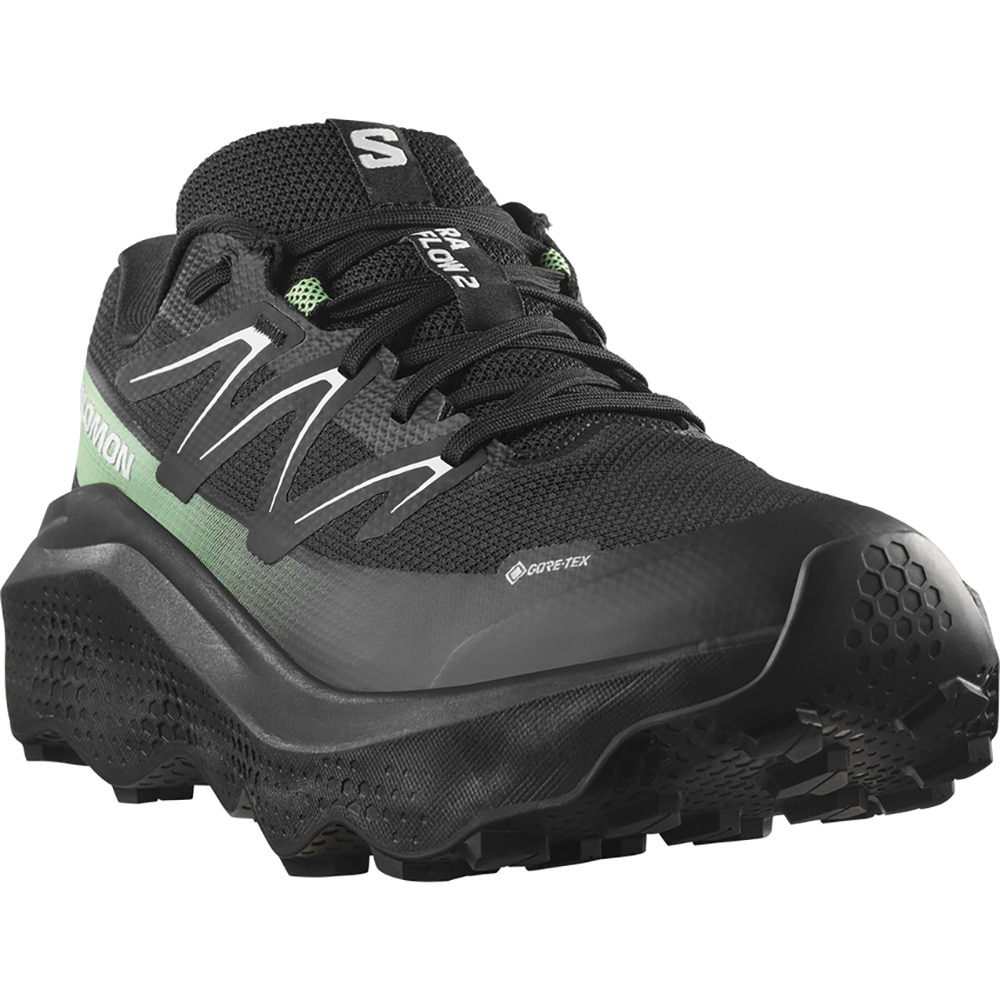 サロモン（SALOMON）（メンズ）ランニングシューズ トレランシューズ ウルトラ フロー 2 ゴアテックス ブラック グリーン L47981400 スニーカー
