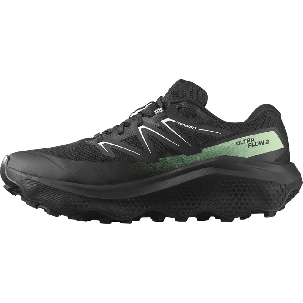 サロモン（SALOMON）（メンズ）ランニングシューズ トレランシューズ ウルトラ フロー 2 ゴアテックス ブラック グリーン L47981400 スニーカー