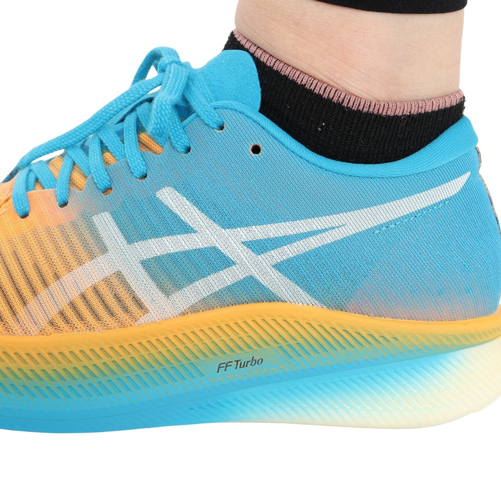 アシックス（ASICS）（レディース）ランニングシューズ メタ スピード スカイ ブルー オレンジ 1012B069.810 スニーカー トレーニング マラソン 厚底 プレート