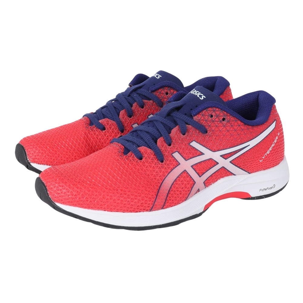 アシックス（ASICS）（レディース）ランニングシューズ レディース 赤 1012B192.601 ライトレーサー 4 LYTERACER 4 レッドホワイト スニーカー 