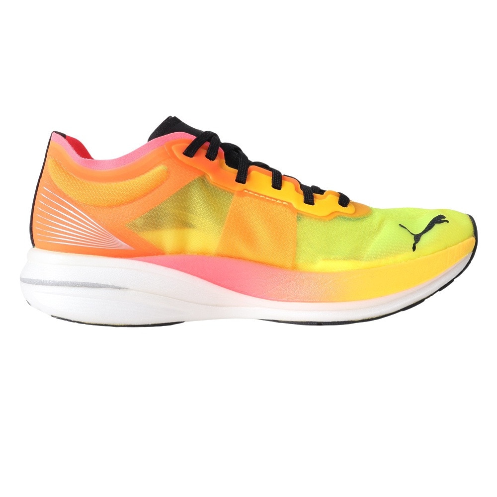 プーマ（PUMA）（レディース）ランニングシューズ ディヴィエイト ニトロ エリート ファイアーグロー イエロー ピンク 37760301 駅伝 部活  マラソン 軽量
