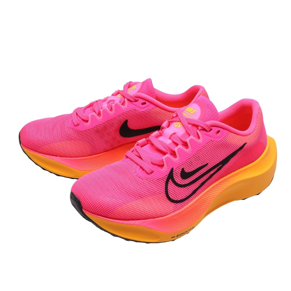 ナイキ（NIKE）（レディース）ランニングシューズ ズーム フライ 5 ピンク DM8974-601 スニーカー フライニット トレーニング  ジョギング 部活