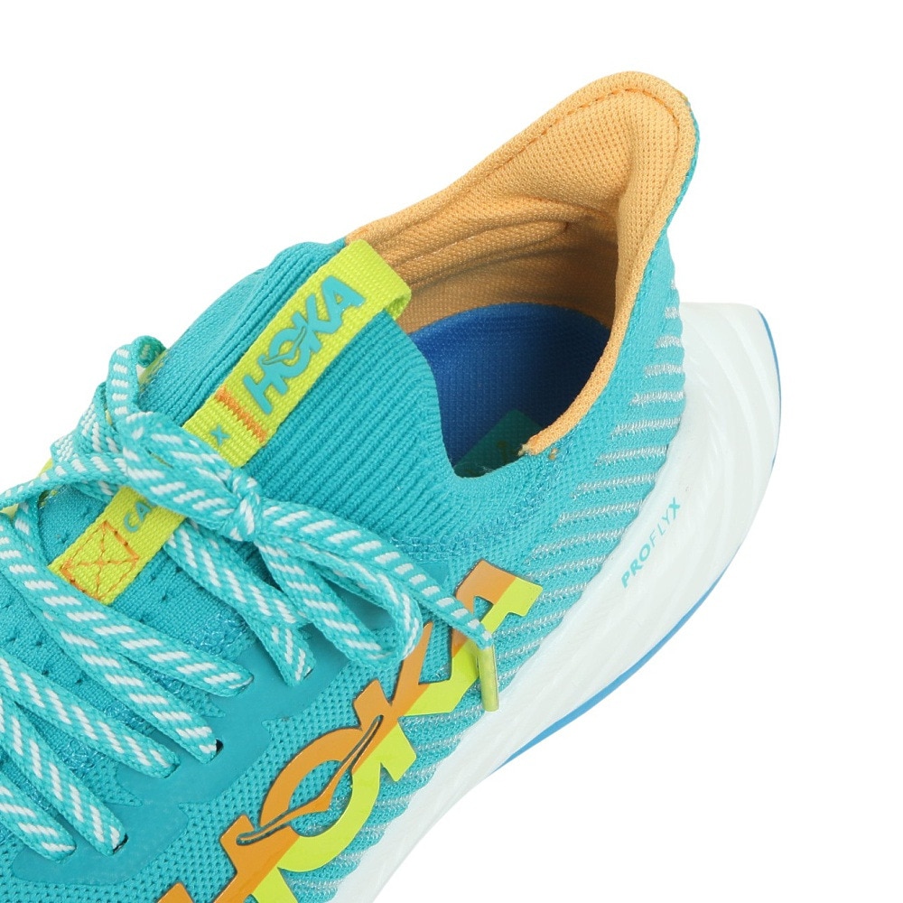 ホカ（HOKA）（レディース）ランニングシューズ カーボン X 3 グリーン イエロー 1123193-CEPR スニーカー トレーニング クッション 軽量